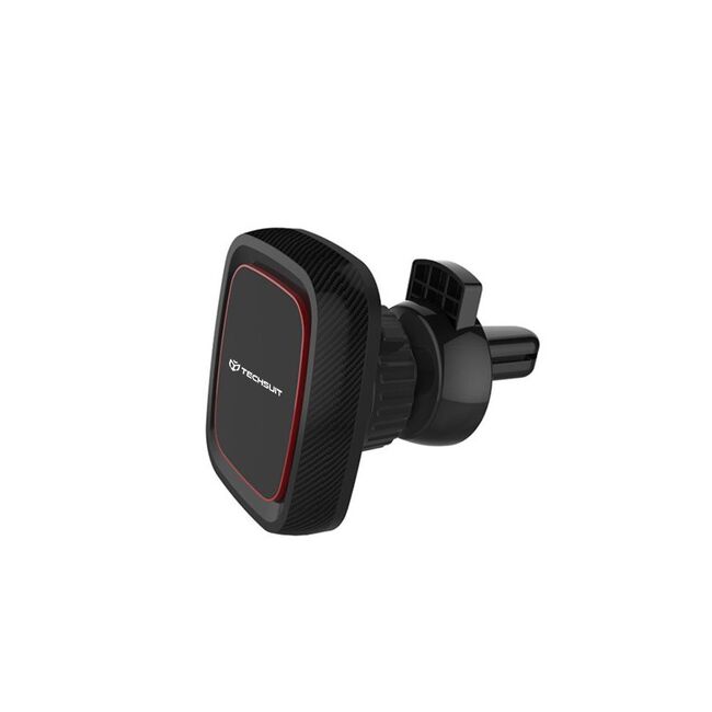 Suport Auto Magnetic pentru Grila de Ventilatie cu Placute Metalice - Techsuit MagGrip (S5) - Negru / Rosu