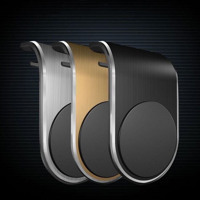 Suport Auto Magnetic pentru Telefon cu Prindere in Grila de Ventilatie - Techsuit AirGrip (S7) - Negru