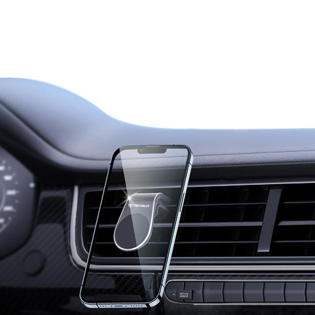 Suport Auto Magnetic pentru Telefon cu Prindere in Grila de Ventilatie - Techsuit AirGrip (S7) - Negru