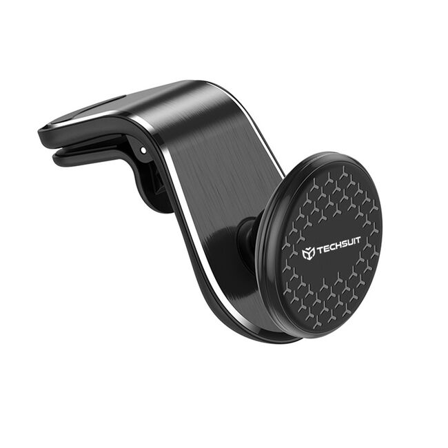 Suport Auto Magnetic pentru Telefon cu Prindere in Grila de Ventilatie - Techsuit AirGrip (S8) - Negru