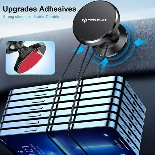 Suport Magnetic N52 pentru Birou si Masina, Universal - Techsuit TinyGrip (S10) - Negru