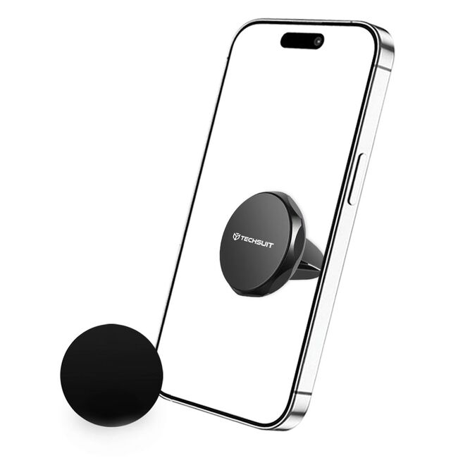 Suport auto Magnetic N52 pentru Grila de Ventilatie, Universal - Techsuit TinyGrip (S9) - Negru