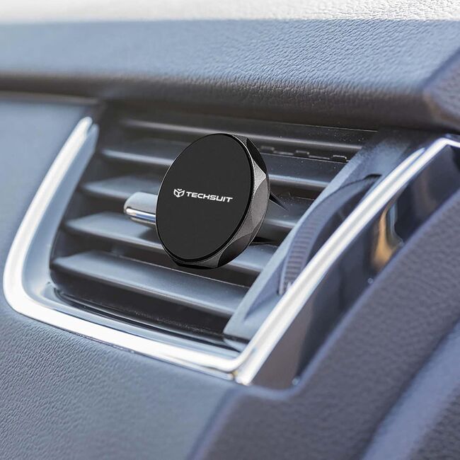 Suport auto Magnetic N52 pentru Grila de Ventilatie, Universal - Techsuit TinyGrip (S9) - Negru
