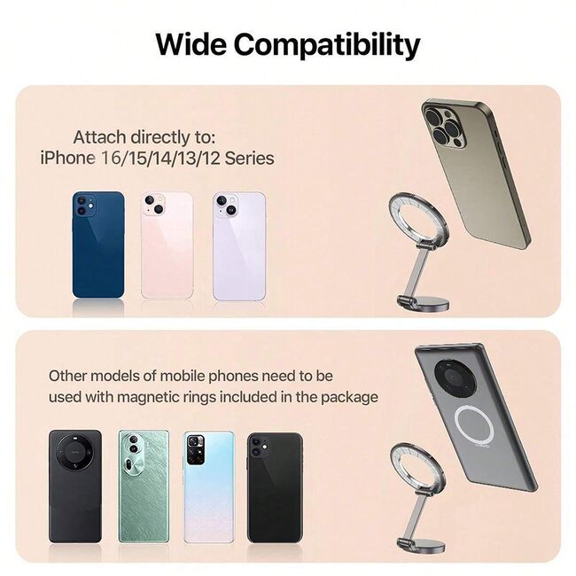 Suport de Telefon pentru Bord, Compatibil MagSafe + Adaptor iRing - Techsuit TitanMagX (S13) - Gray
