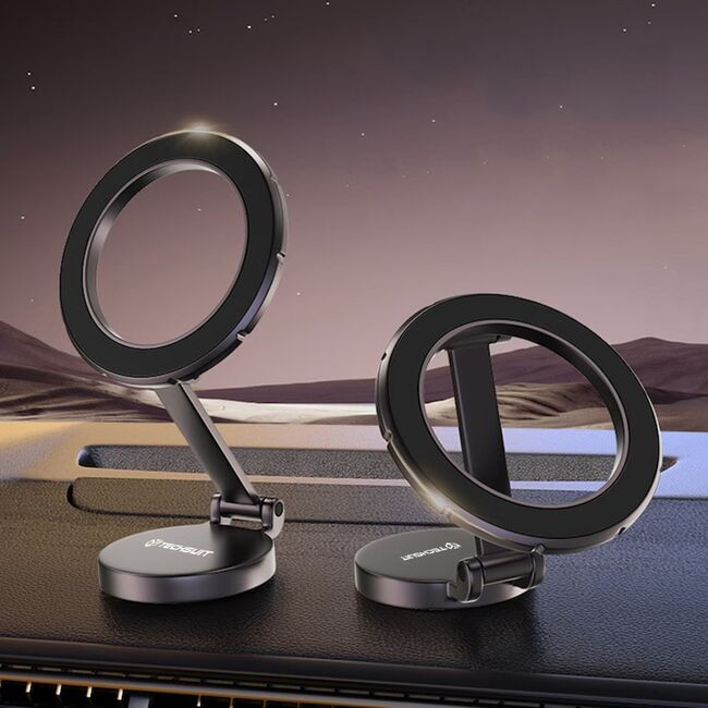 Suport de Telefon pentru Bord, Compatibil MagSafe + Adaptor iRing - Techsuit TitanMagX (S13) - Gray