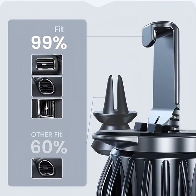 Suport Auto VPower Magnetic AirFix Long cu Prindere pe Grilă de Ventilație – rotire 360°, cu prindere stabila, Compatibil Universal – Negru