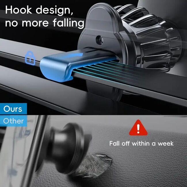 Suport telefon auto VPower Magnetic AirFix pentru grila de ventilație, rotire 360°, cu prindere stabila, universal - negru