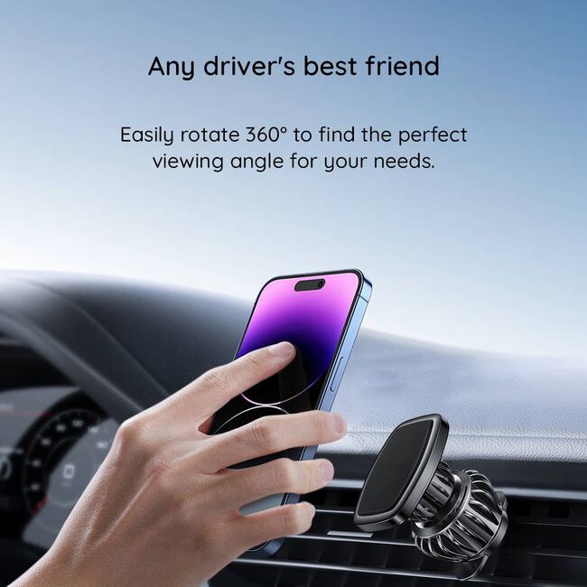 Suport telefon auto VPower Magnetic AirFix pentru grila de ventilație, rotire 360°, cu prindere stabila, universal - negru