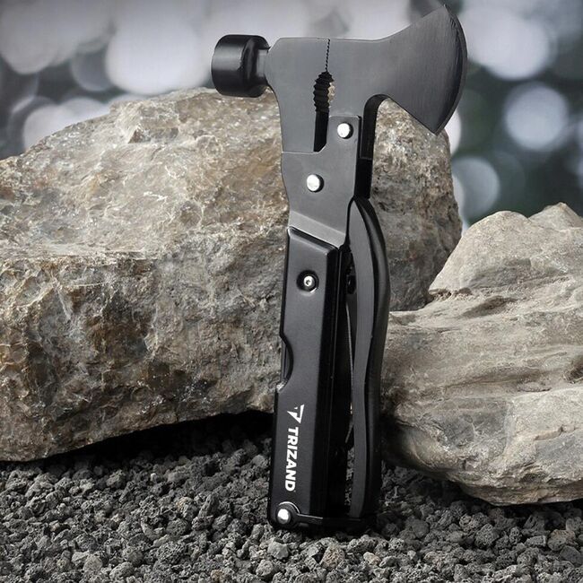 Unealta multifunctionala Multitool 17 în 1 Cu Topor, Ciocan, Clește, Cuțit + Husă inclusa – Supraviețuire, Camping, Reparații – Negru