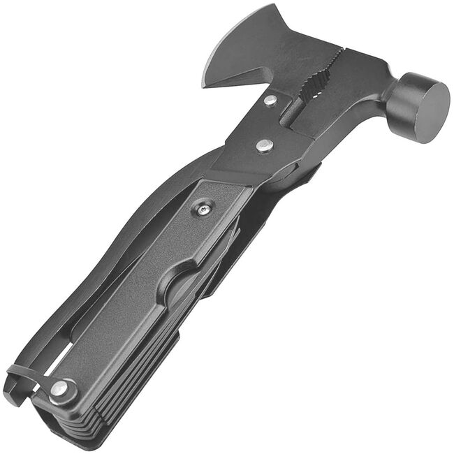 Unealta multifunctionala Multitool 17 în 1 Cu Topor, Ciocan, Clește, Cuțit + Husă inclusa – Supraviețuire, Camping, Reparații – Negru
