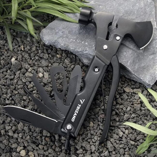 Unealta multifunctionala Multitool 17 în 1 Cu Topor, Ciocan, Clește, Cuțit + Husă inclusa – Supraviețuire, Camping, Reparații – Negru