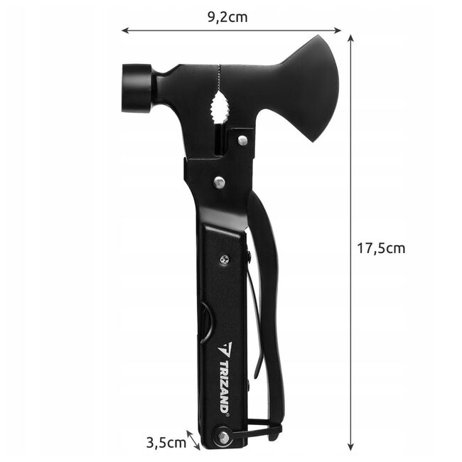 Unealta multifunctionala Multitool 17 în 1 Cu Topor, Ciocan, Clește, Cuțit + Husă inclusa – Supraviețuire, Camping, Reparații – Negru