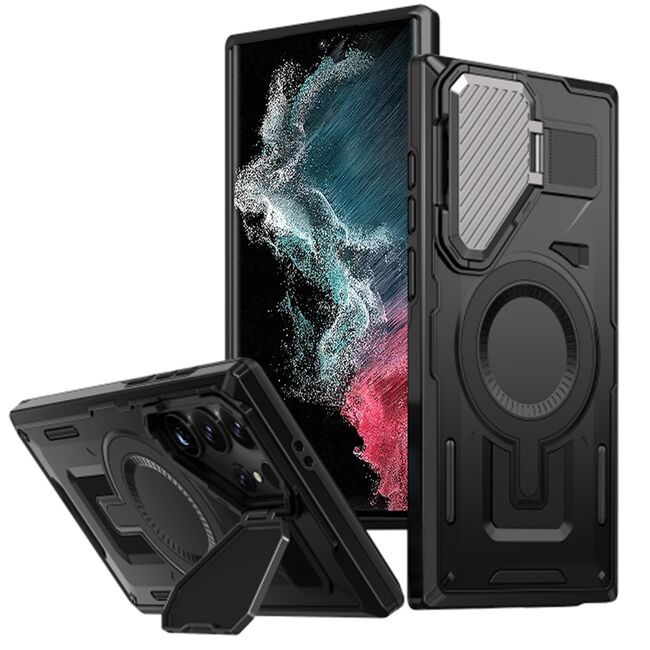 Husa Samsung Galaxy S23 Ultra 5G protectie camera Techsuit CamVault MagSafe, negru
