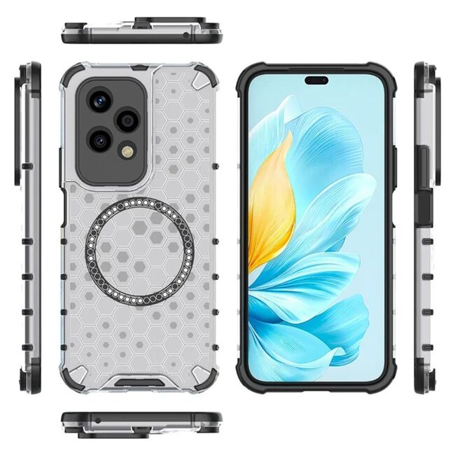 Husa pentru  Honor 200 Lite Cyber Shield Bumper, Compatibila MagSafe, Antishock reinforced corners si margini intarite - Clear