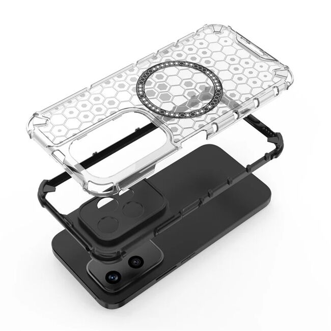 Husa pentru  Honor 200 Lite Cyber Shield Bumper, Compatibila MagSafe, Antishock reinforced corners si margini intarite - Clear