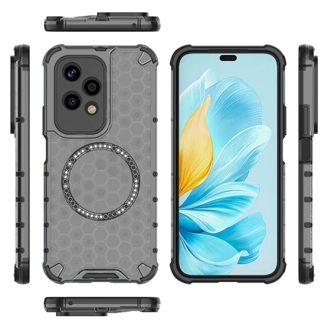 Husa pentru  Honor 200 Lite Cyber Shield Bumper, Compatibila MagSafe, Antishock reinforced corners si margini intarite - Negru