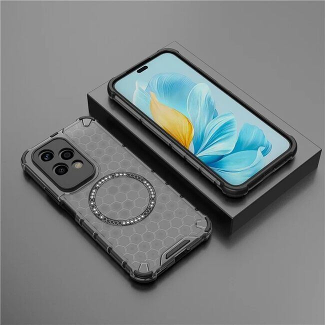 Husa pentru  Honor 200 Lite Cyber Shield Bumper, Compatibila MagSafe, Antishock reinforced corners si margini intarite - Negru