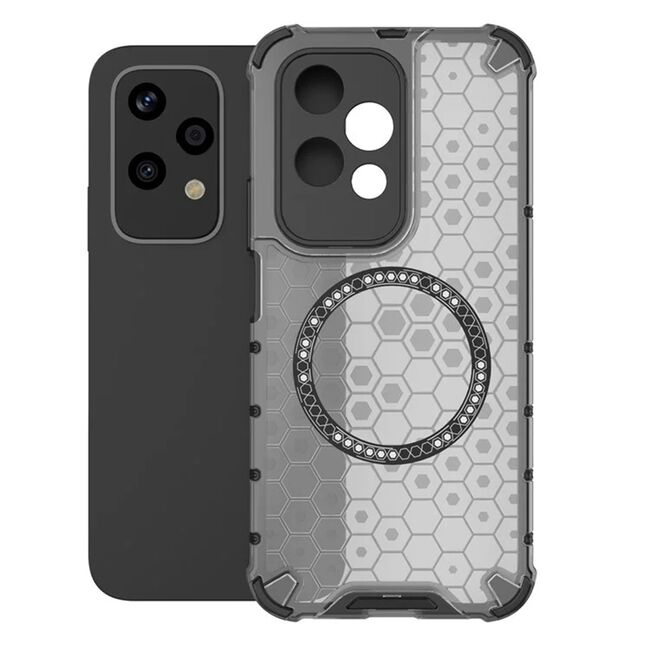 Husa pentru  Honor 200 Lite Cyber Shield Bumper, Compatibila MagSafe, Antishock reinforced corners si margini intarite - Negru