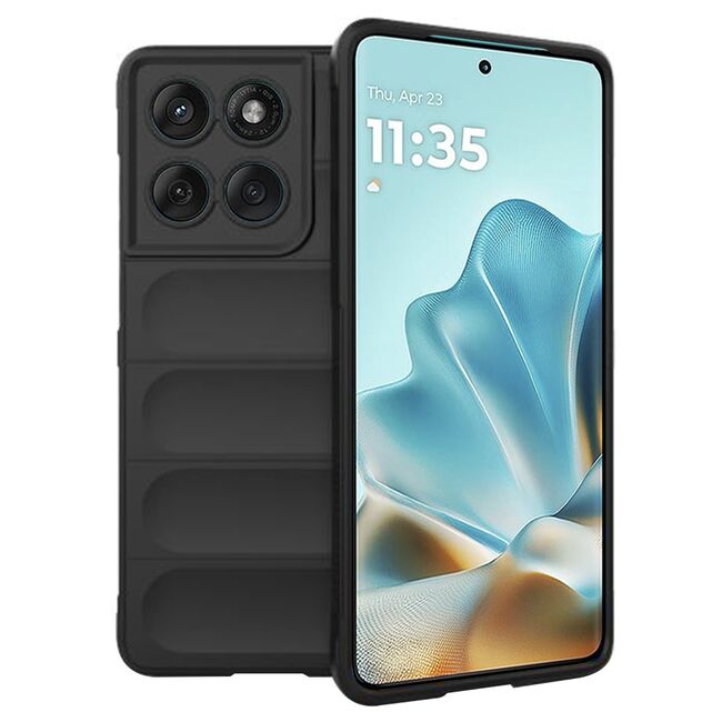 Husa pentru  Motorola Edge 60 Fusion Liquid Silicone, Microfibre Lining, Non-Slip Airbag Design, Negru
