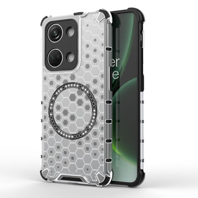 Husa pentru  OnePlus Nord 3 Cyber Shield Bumper, Compatibila MagSafe, Antishock reinforced corners si margini intarite - Clear