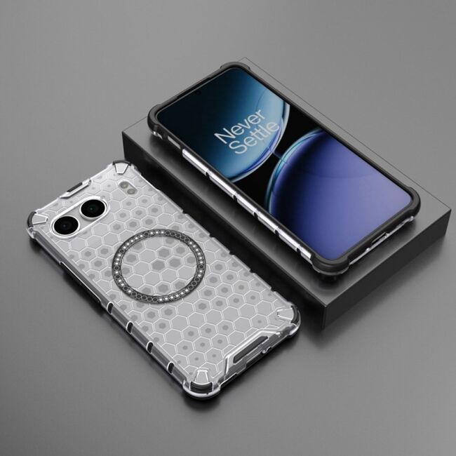 Husa pentru  OnePlus Nord 4 Cyber Shield Bumper, Compatibila MagSafe, Antishock reinforced corners si margini intarite - Clear