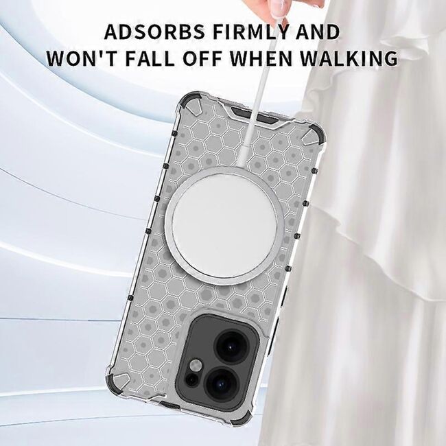 Husa pentru  Oppo Reno 13F, 13FS 4G, 5G Cyber Shield Bumper, Compatibila MagSafe, Antishock reinforced corners si margini intarite - Clear