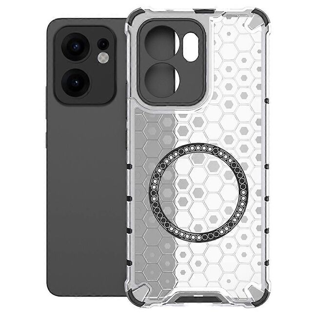 Husa pentru  Oppo Reno 13F, 13FS 4G, 5G Cyber Shield Bumper, Compatibila MagSafe, Antishock reinforced corners si margini intarite - Clear