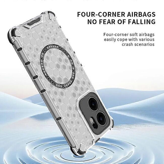 Husa pentru  Oppo Reno 13F, 13FS 4G, 5G Cyber Shield Bumper, Compatibila MagSafe, Antishock reinforced corners si margini intarite - Negru