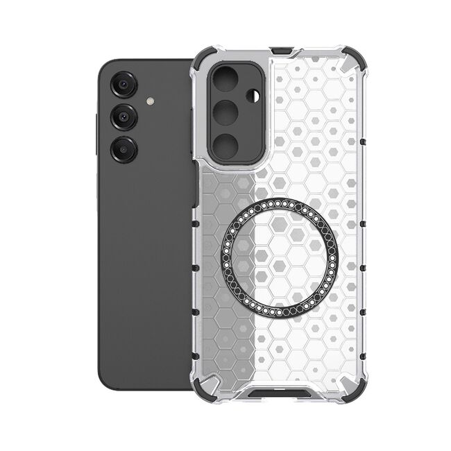 Husa pentru  Samsung Galaxy A16 Cyber Shield Bumper, Compatibila MagSafe, Antishock reinforced corners si margini intarite - Clear
