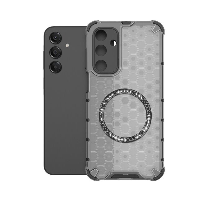 Husa pentru  Samsung Galaxy A16 Cyber Shield Bumper, Compatibila MagSafe, Antishock reinforced corners si margini intarite - Negru