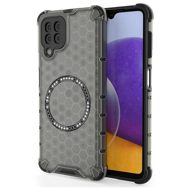 Husa pentru  Samsung Galaxy A22 5G Cyber Shield Bumper, Compatibila MagSafe, Antishock reinforced corners si margini intarite - Negru