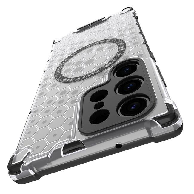 Husa pentru  Samsung Galaxy S24 Ultra Cyber Shield Bumper, Compatibila MagSafe, Antishock reinforced corners si margini intarite - Clear