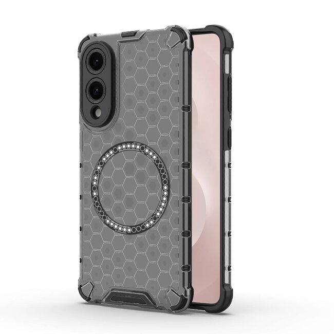Husa pentru  Samsung Galaxy S25 Edge Cyber Shield Bumper, Compatibila MagSafe, Antishock reinforced corners si margini intarite - Negru