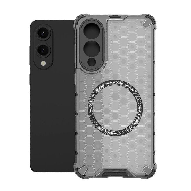 Husa pentru  Samsung Galaxy S25 Edge Cyber Shield Bumper, Compatibila MagSafe, Antishock reinforced corners si margini intarite - Negru