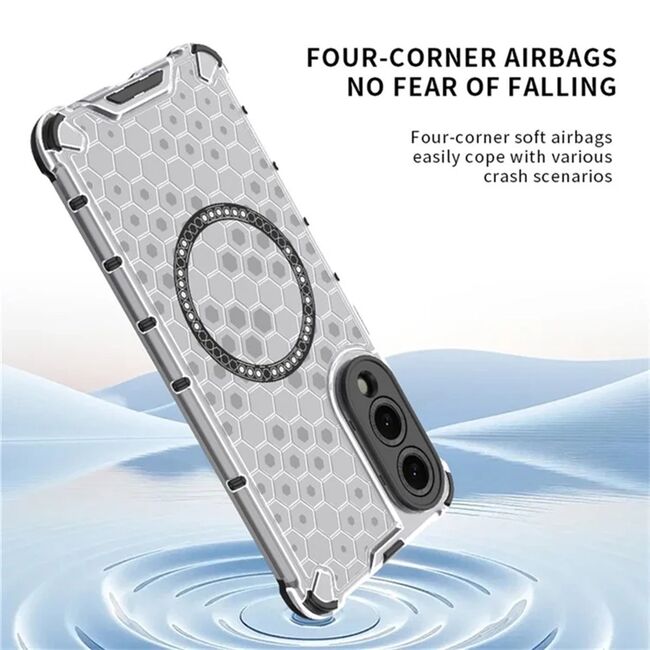 Husa pentru  Samsung Galaxy S25 Edge Cyber Shield Bumper, Compatibila MagSafe, Antishock reinforced corners si margini intarite - Negru