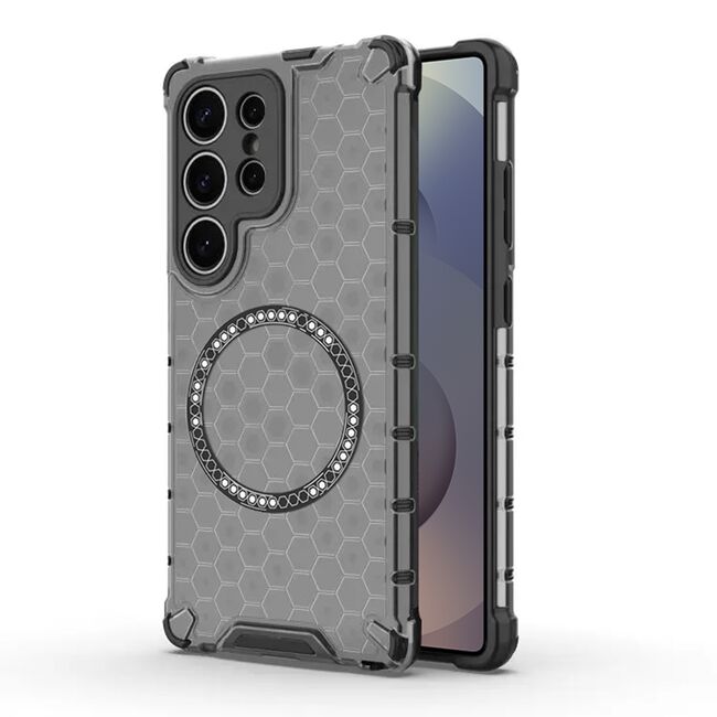 Husa pentru  Samsung Galaxy S25 Ultra Cyber Shield Bumper, Compatibila MagSafe, Antishock reinforced corners si margini intarite - Negru