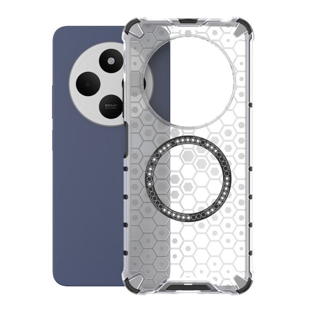 Husa pentru  Xiaomi Redmi 14C Cyber Shield Bumper, Compatibila MagSafe, Antishock reinforced corners si margini intarite - Clear