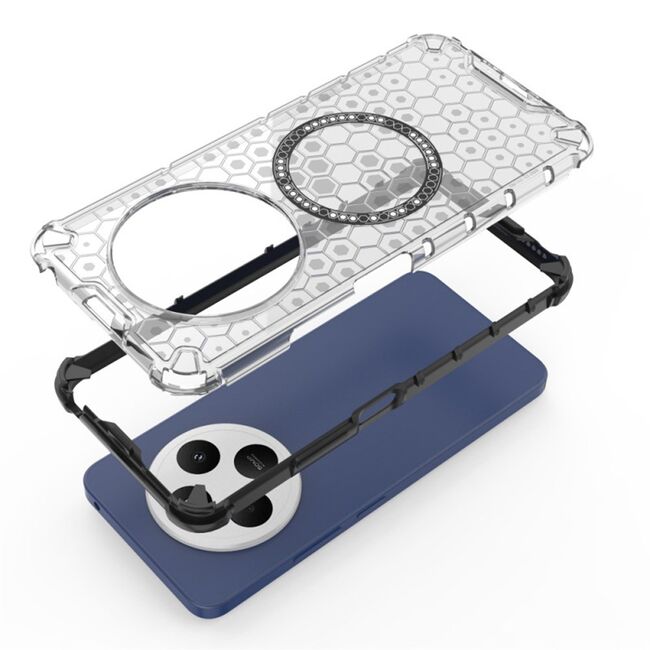 Husa pentru  Xiaomi Redmi 14C Cyber Shield Bumper, Compatibila MagSafe, Antishock reinforced corners si margini intarite - Negru