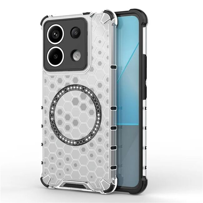 Husa pentru  Xiaomi Redmi Note 13 Pro 5G Cyber Shield Bumper, Compatibila MagSafe, Antishock reinforced corners si margini intarite - Clear