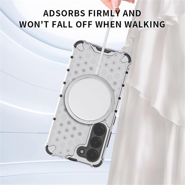 Husa pentru  Xiaomi Redmi Note 13 Pro 5G Cyber Shield Bumper, Compatibila MagSafe, Antishock reinforced corners si margini intarite - Clear