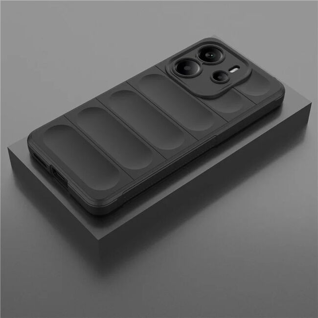 Husa pentru  Xiaomi Redmi Note 14 4G Liquid Silicone, Microfibre Lining, Non-Slip Airbag Design, Negru