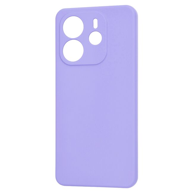Husa pentru  Xiaomi Redmi Note 14 4G Liquid Silicone, subțire, captusita cu microfibra, anti amprentă, protectie cameră foto, Lavanda