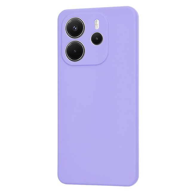 Husa pentru  Xiaomi Redmi Note 14 4G Liquid Silicone, subțire, captusita cu microfibra, anti amprentă, protectie cameră foto, Lavanda