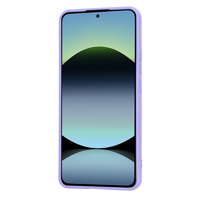 Husa pentru  Xiaomi Redmi Note 14 4G Liquid Silicone, subțire, captusita cu microfibra, anti amprentă, protectie cameră foto, Lavanda