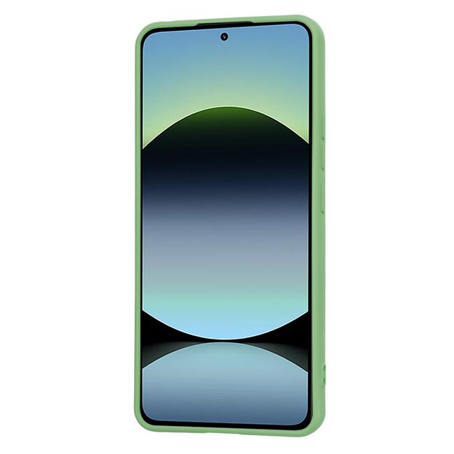 Husa pentru  Xiaomi Redmi Note 14 4G Liquid Silicone, subțire, captusita cu microfibra, anti amprentă, protectie cameră foto, Verde