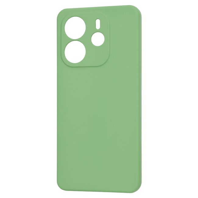 Husa pentru  Xiaomi Redmi Note 14 4G Liquid Silicone, subțire, captusita cu microfibra, anti amprentă, protectie cameră foto, Verde