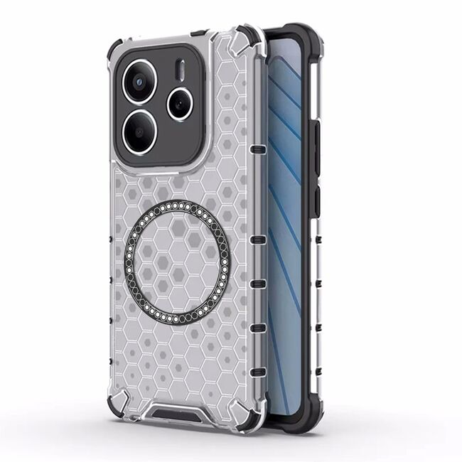 Husa pentru  Xiaomi Redmi Note 14 5G Cyber Shield Bumper, Compatibila MagSafe, Antishock reinforced corners si margini intarite - Clear