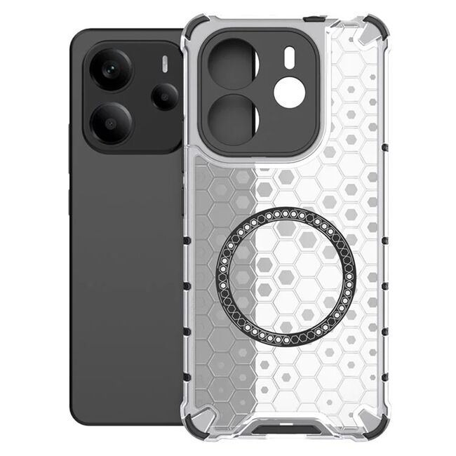 Husa pentru  Xiaomi Redmi Note 14 5G Cyber Shield Bumper, Compatibila MagSafe, Antishock reinforced corners si margini intarite - Clear