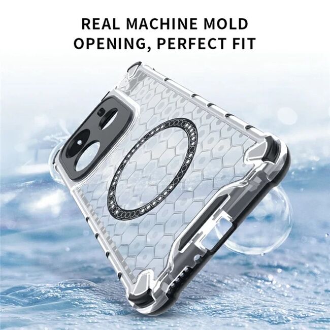 Husa pentru  Xiaomi Redmi Note 14 5G Cyber Shield Bumper, Compatibila MagSafe, Antishock reinforced corners si margini intarite - Clear