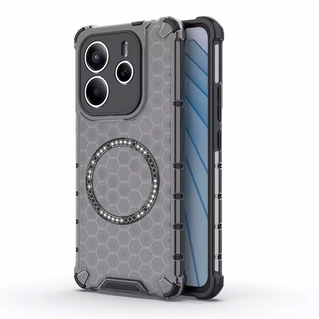Husa pentru  Xiaomi Redmi Note 14 5G Cyber Shield Bumper, Compatibila MagSafe, Antishock reinforced corners si margini intarite - Negru